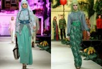 model baju batik muslim untuk pesta kesan natural